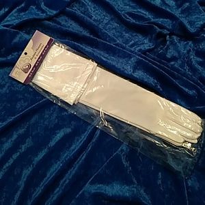 White Opera length gloves